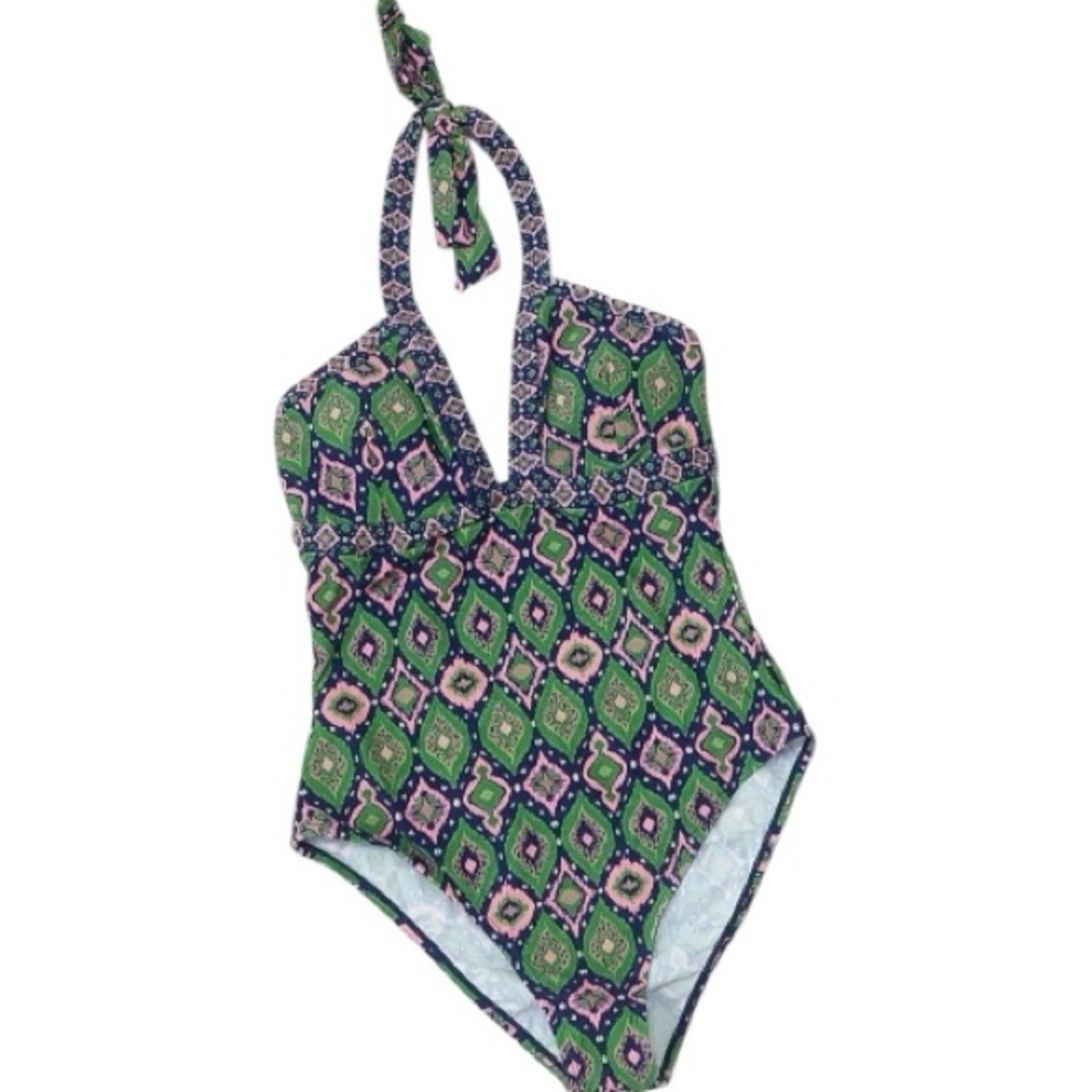 CUPSHE swimsuit, One Piece, Sz S, NWT,Halter neck, Geometric, Contrast prints